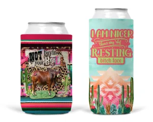 12oz Can Koozie Slim- Custom Order