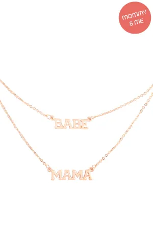 14" "BABE" W/ 16" "MAMA" 2 SET LAYERED NECKLACE