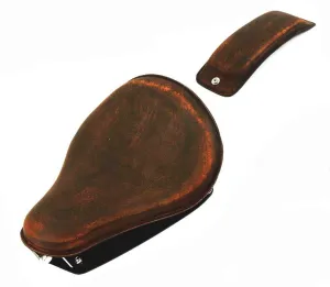 1982-2003 Sportster Harley Seat 201 Brn Dis Leather  Conversion Kit & P-pad bcs