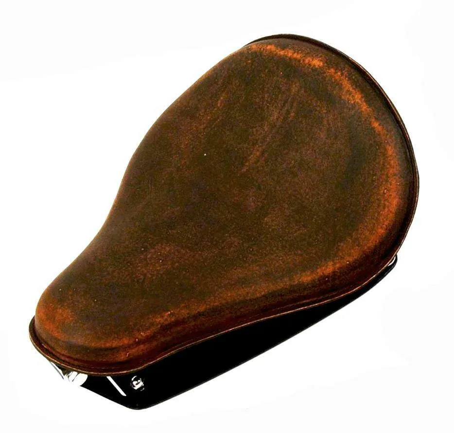 1982-2003 Sportster Harley Seat 201 Brn Dis Leather  Conversion Kit & P-pad bcs