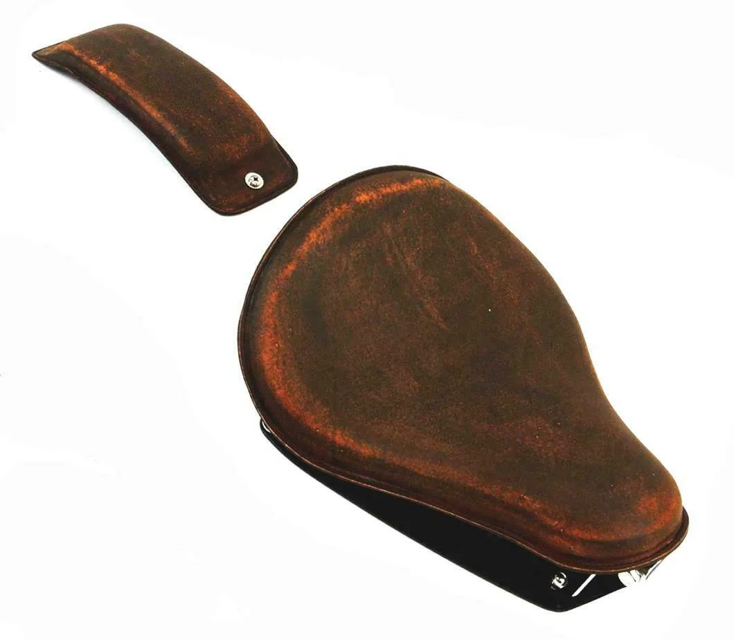 1982-2003 Sportster Harley Seat 201 Brn Dis Leather  Conversion Kit & P-pad bcs