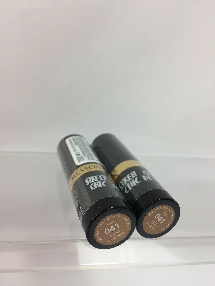 (2) Revlon 041 Golden Goddess Pearl   Super Lustrous Creme Lipstick Street Chic