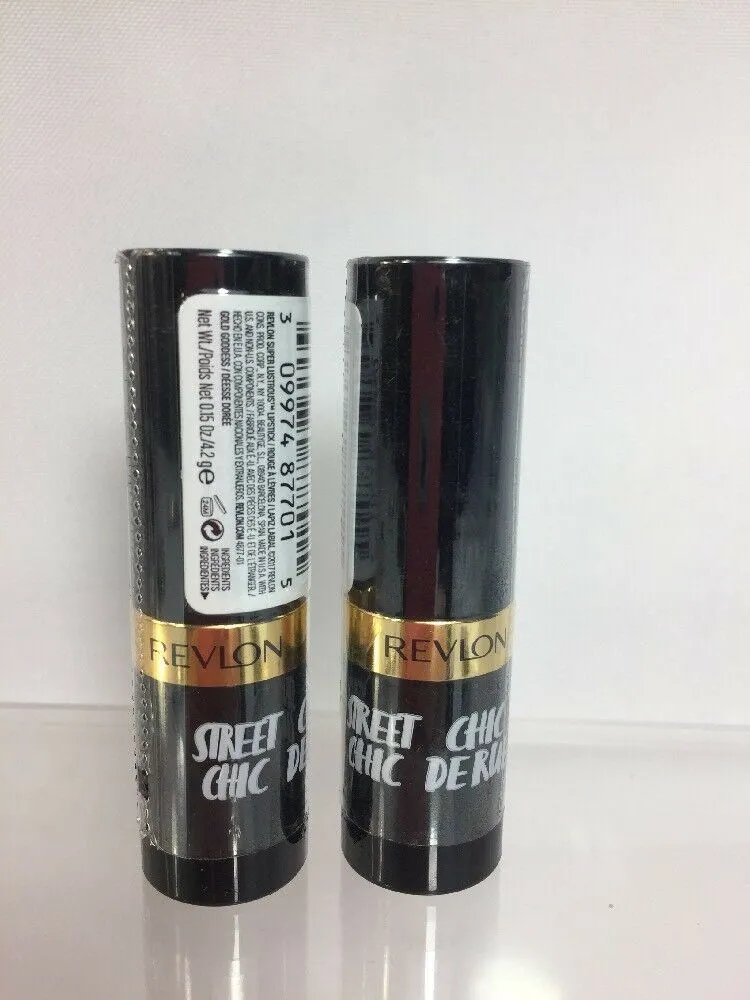 (2) Revlon 041 Golden Goddess Pearl   Super Lustrous Creme Lipstick Street Chic