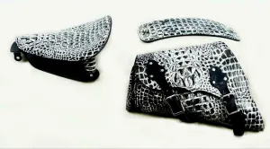 2010-2022  Sportster Harley Black Seat Conversion Kit & P-pad & White Gator48 cs