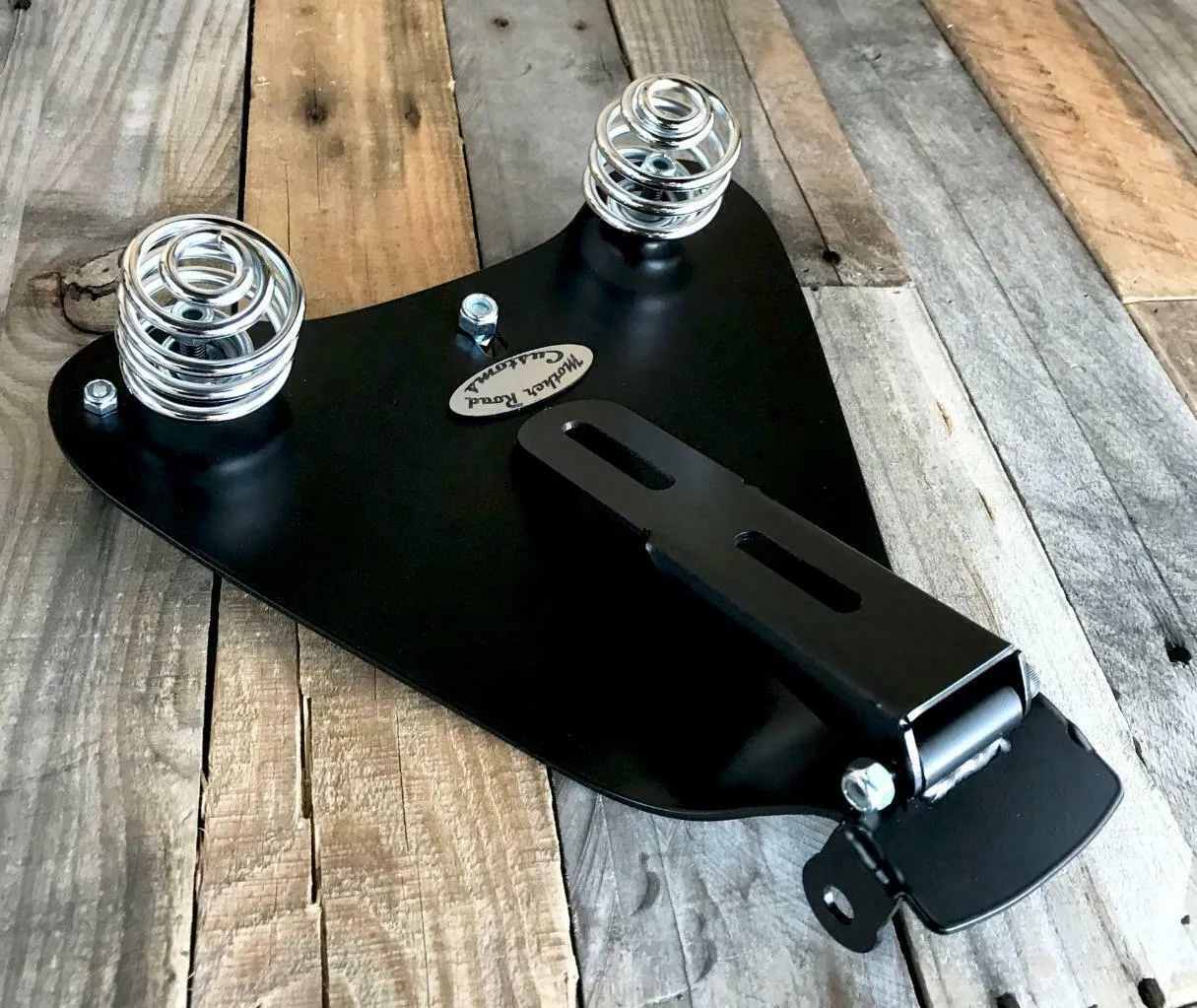 2010-2022  Sportster Harley Black Seat Conversion Kit & P-pad & White Gator48 cs