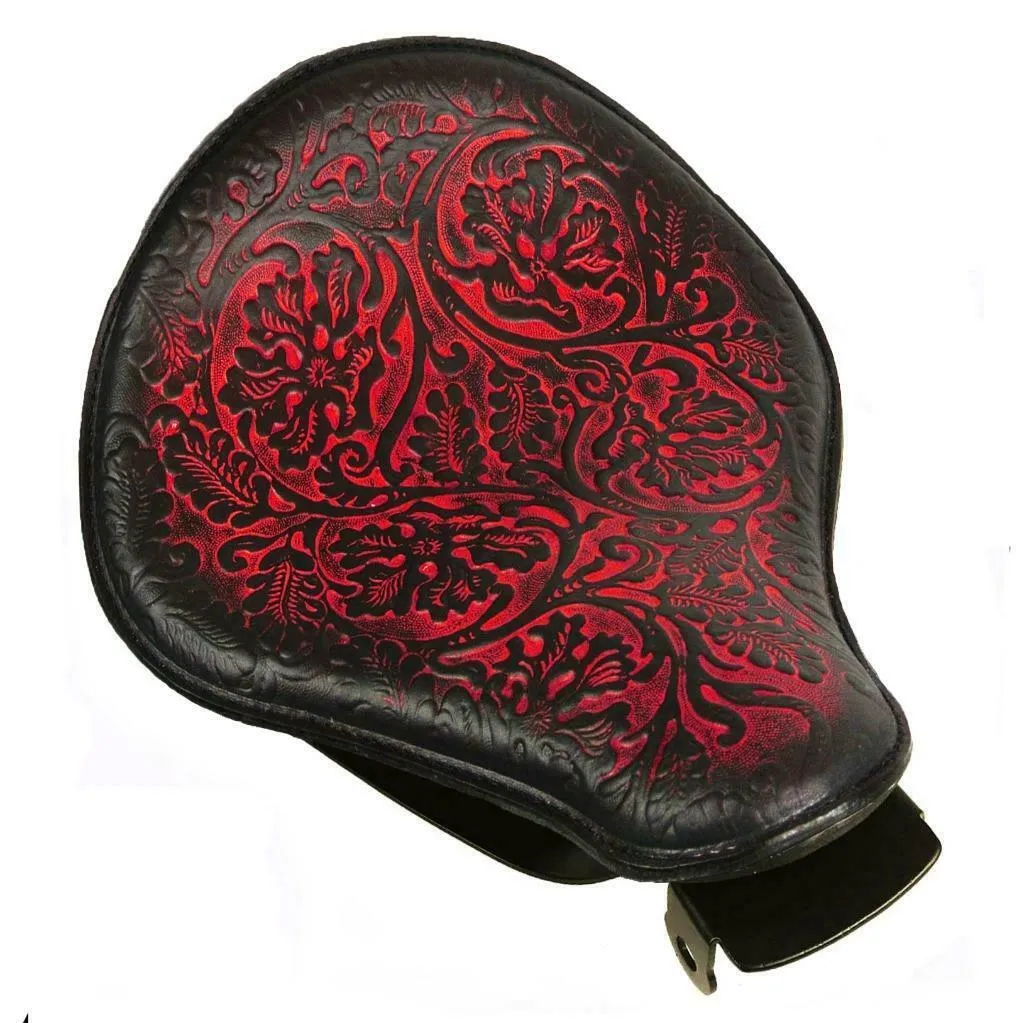 2010-2022 Sportster Harley Spring Seat P-Pad Kit Ant Red Oak Leaf Leather bs