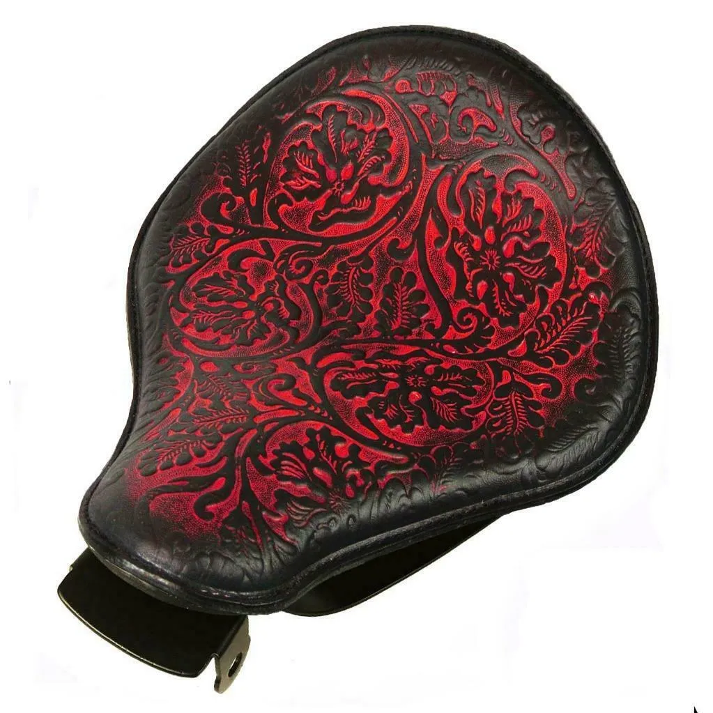 2010-2022 Sportster Harley Spring Seat P-Pad Kit Ant Red Oak Leaf Leather bs