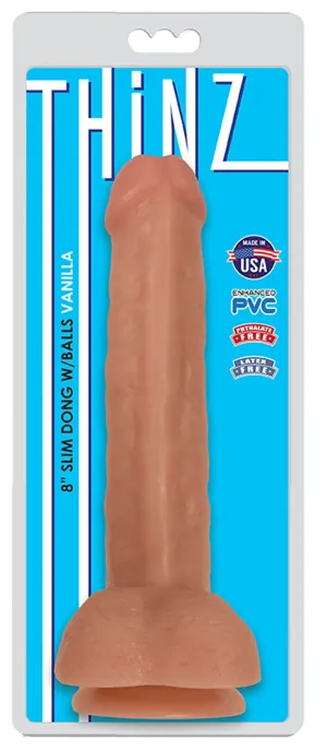 8&quot; Slim Dong With Balls - Vanilla