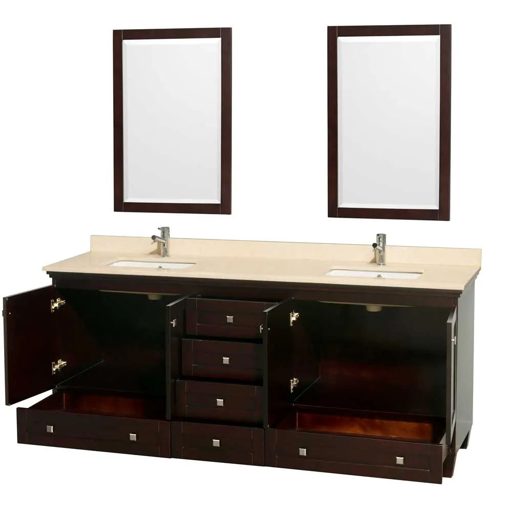 Acclaim 80 Inch Double Bathroom Vanity in Espresso