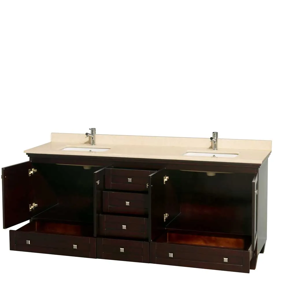 Acclaim 80 Inch Double Bathroom Vanity in Espresso