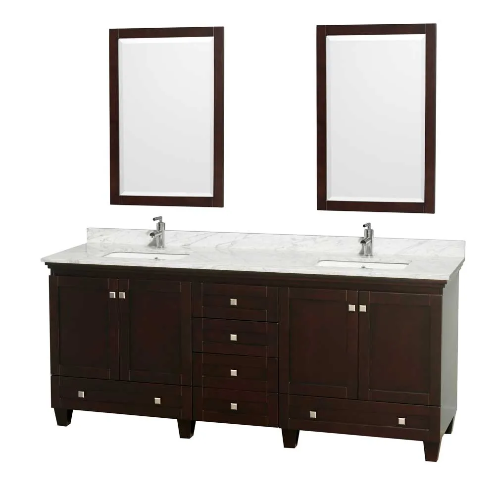 Acclaim 80 Inch Double Bathroom Vanity in Espresso