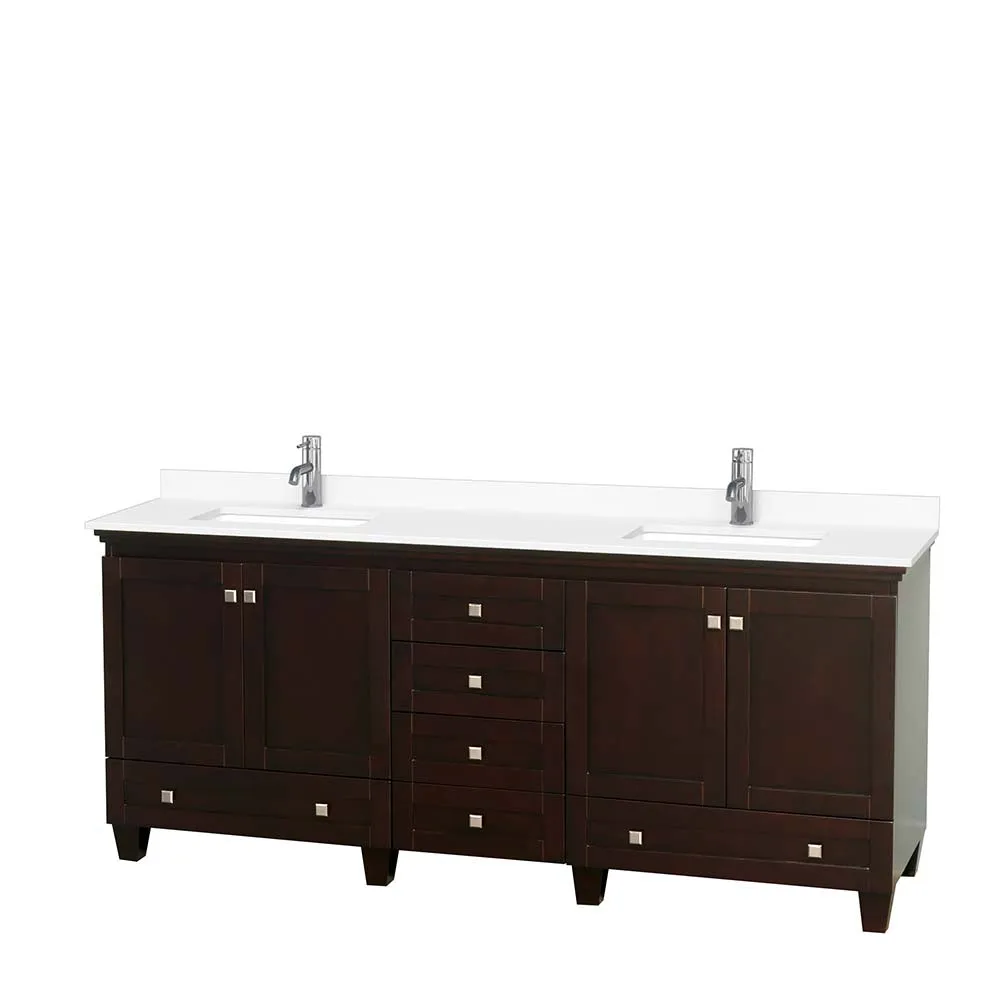 Acclaim 80 Inch Double Bathroom Vanity in Espresso