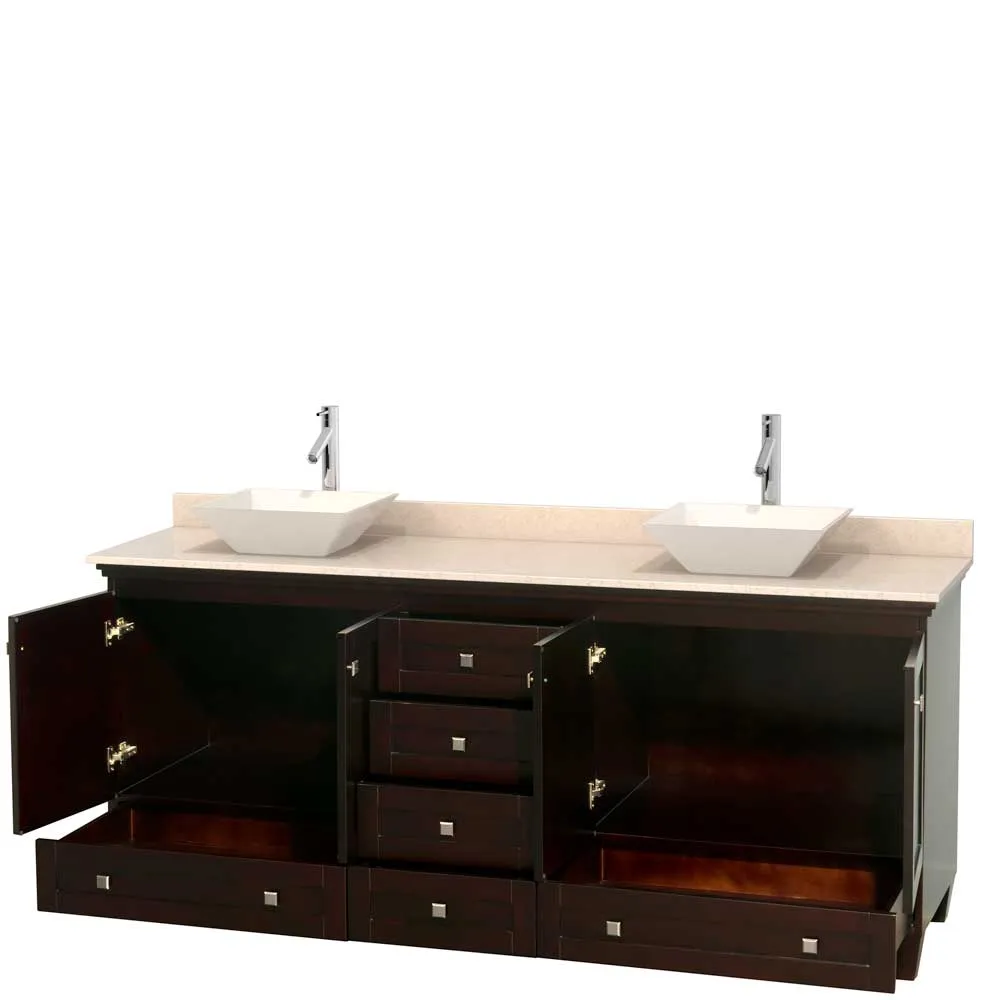 Acclaim 80 Inch Double Bathroom Vanity in Espresso