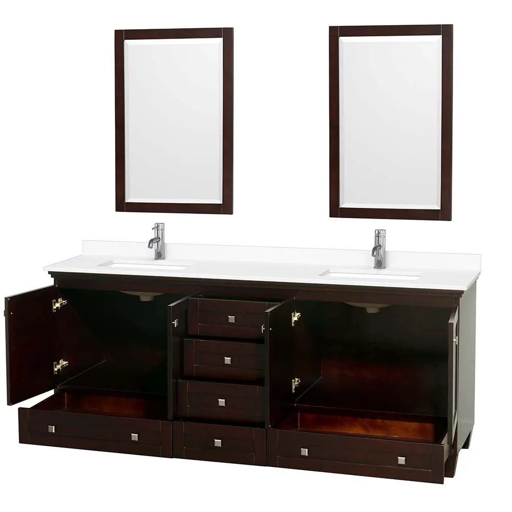 Acclaim 80 Inch Double Bathroom Vanity in Espresso