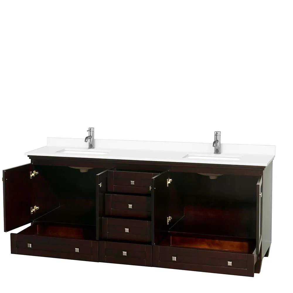 Acclaim 80 Inch Double Bathroom Vanity in Espresso