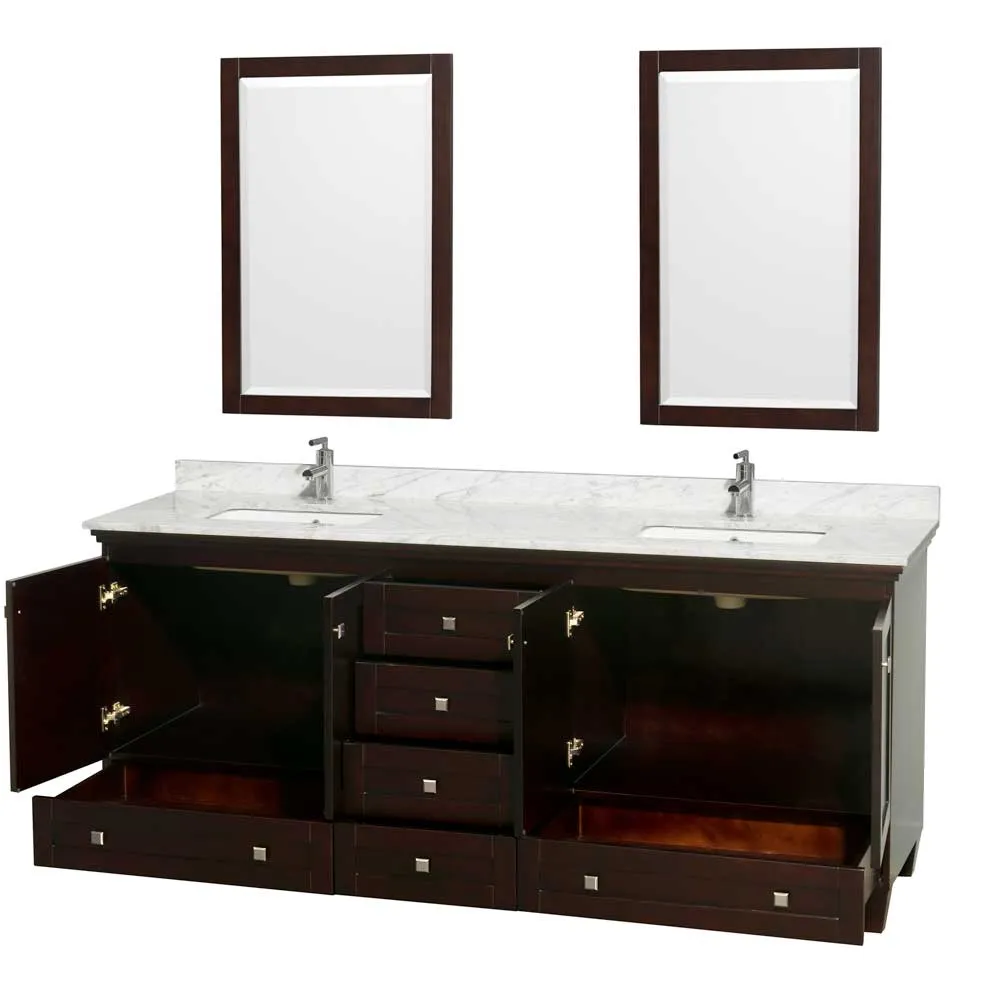 Acclaim 80 Inch Double Bathroom Vanity in Espresso