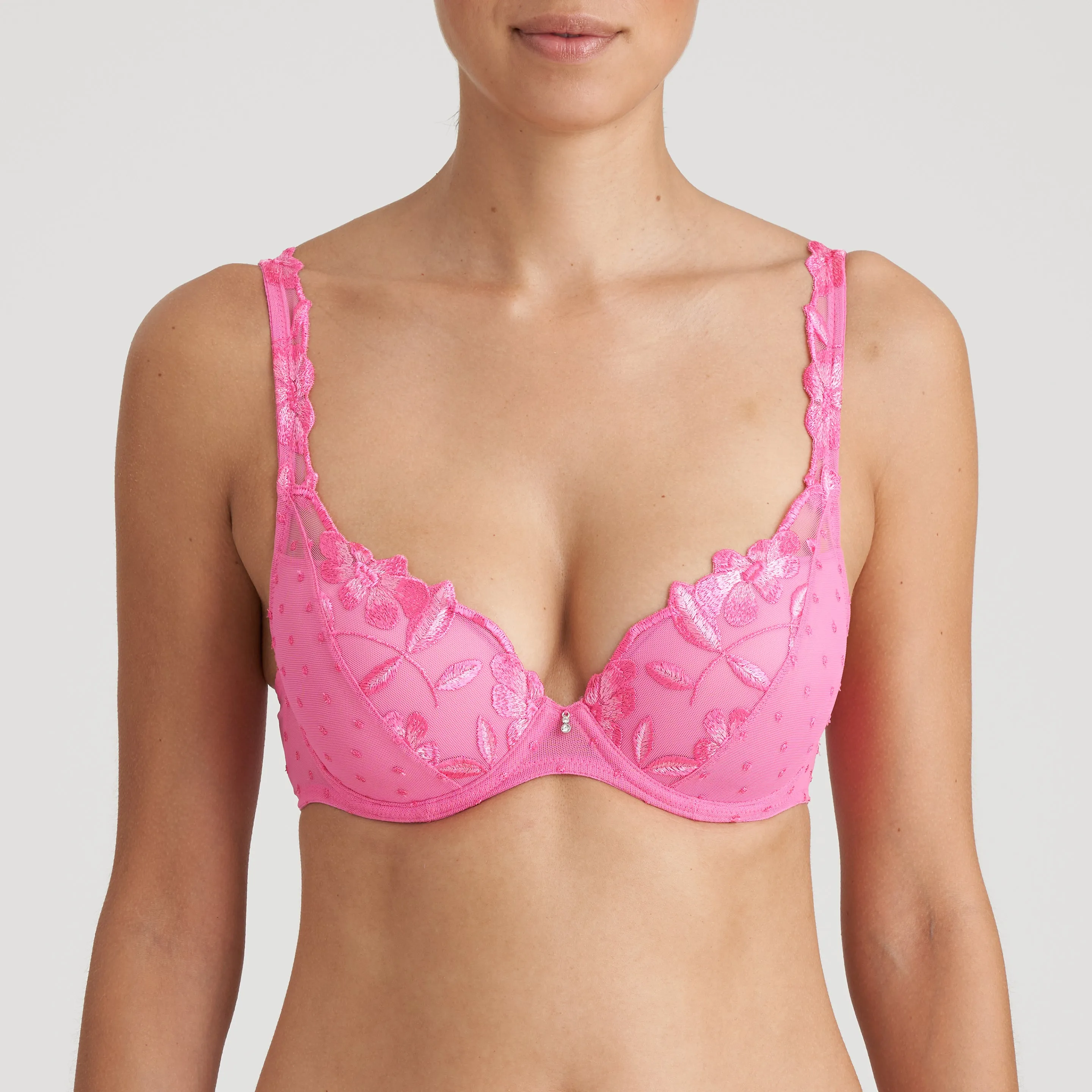 Agnes Padded Plunge Bra In Paradise Pink - Marie Jo