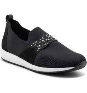 ARA LYNN BLACK SLIP ON SNEAKER