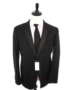 ARMANI COLLEZIONI -  "M Line" Slim Peak Lapel Black Tuxedo Suit - 48R