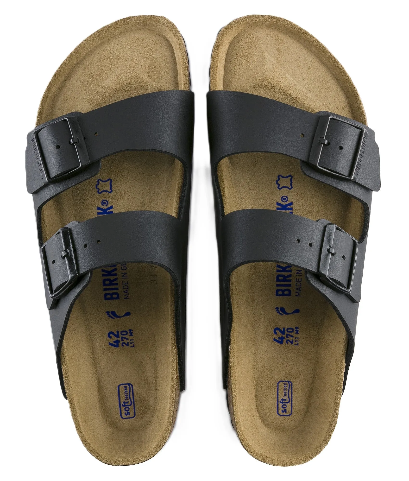 Birkenstock Arizona Sandals - Black Birko-Flor | Soft Footbed