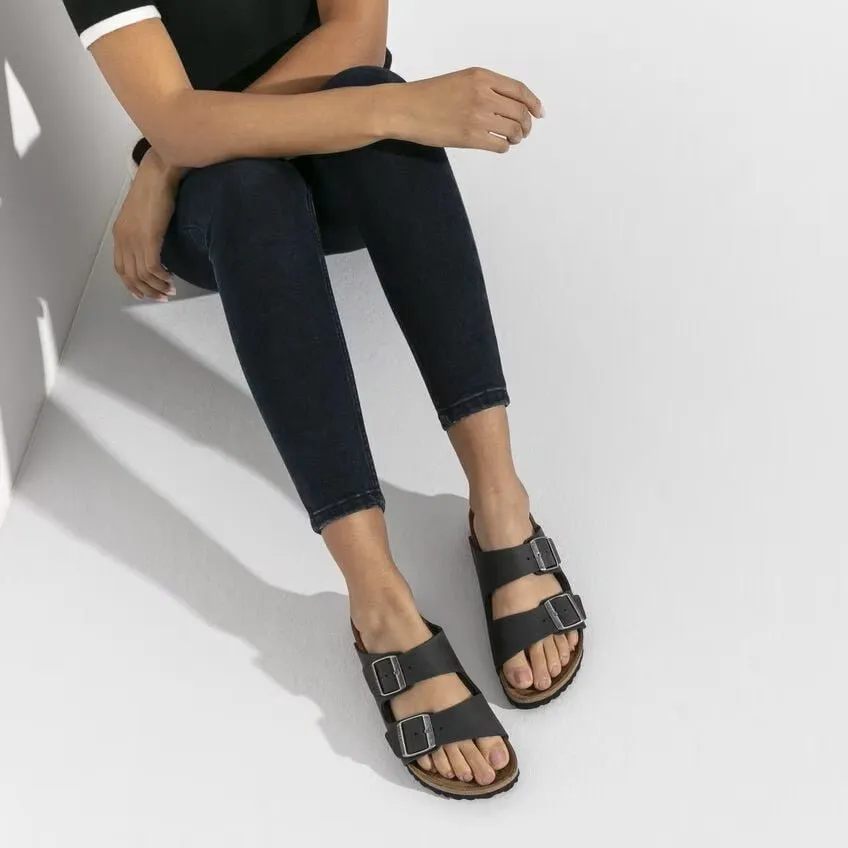 Birkenstock Arizona Sandals - Black Oiled Leather | Soft Footbed