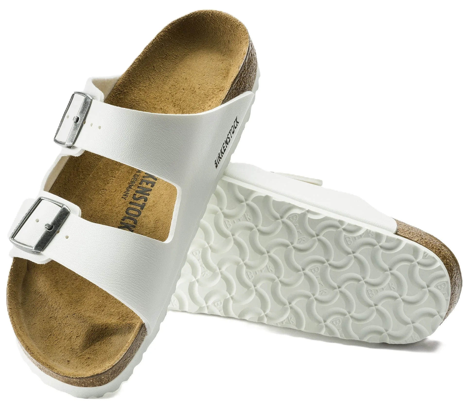 Birkenstock Arizona Sandals - White Birko-Flor | Comfortable Cork Footbed