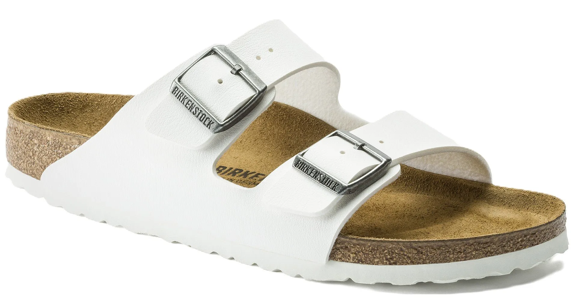 Birkenstock Arizona Sandals - White Birko-Flor | Comfortable Cork Footbed