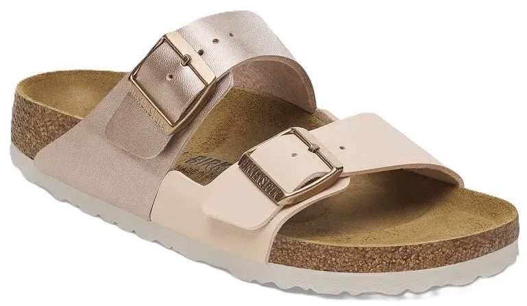 Birkenstock Arizona Split Sandals - New Beige/Copper Birko-Flor | Comfortable Cork Footbed