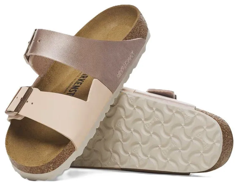 Birkenstock Arizona Split Sandals - New Beige/Copper Birko-Flor | Comfortable Cork Footbed