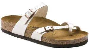 Birkenstock Mayari Sandals - Graceful Pearl White Birko-Flor | Comfortable Cork Footbed