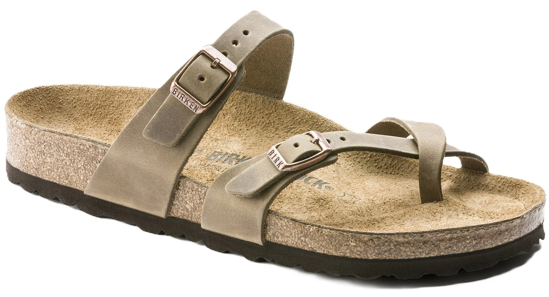 Birkenstock Mayari Sandals - Tobacco Brown Oiled Leather | Comfortable Cork Footbed