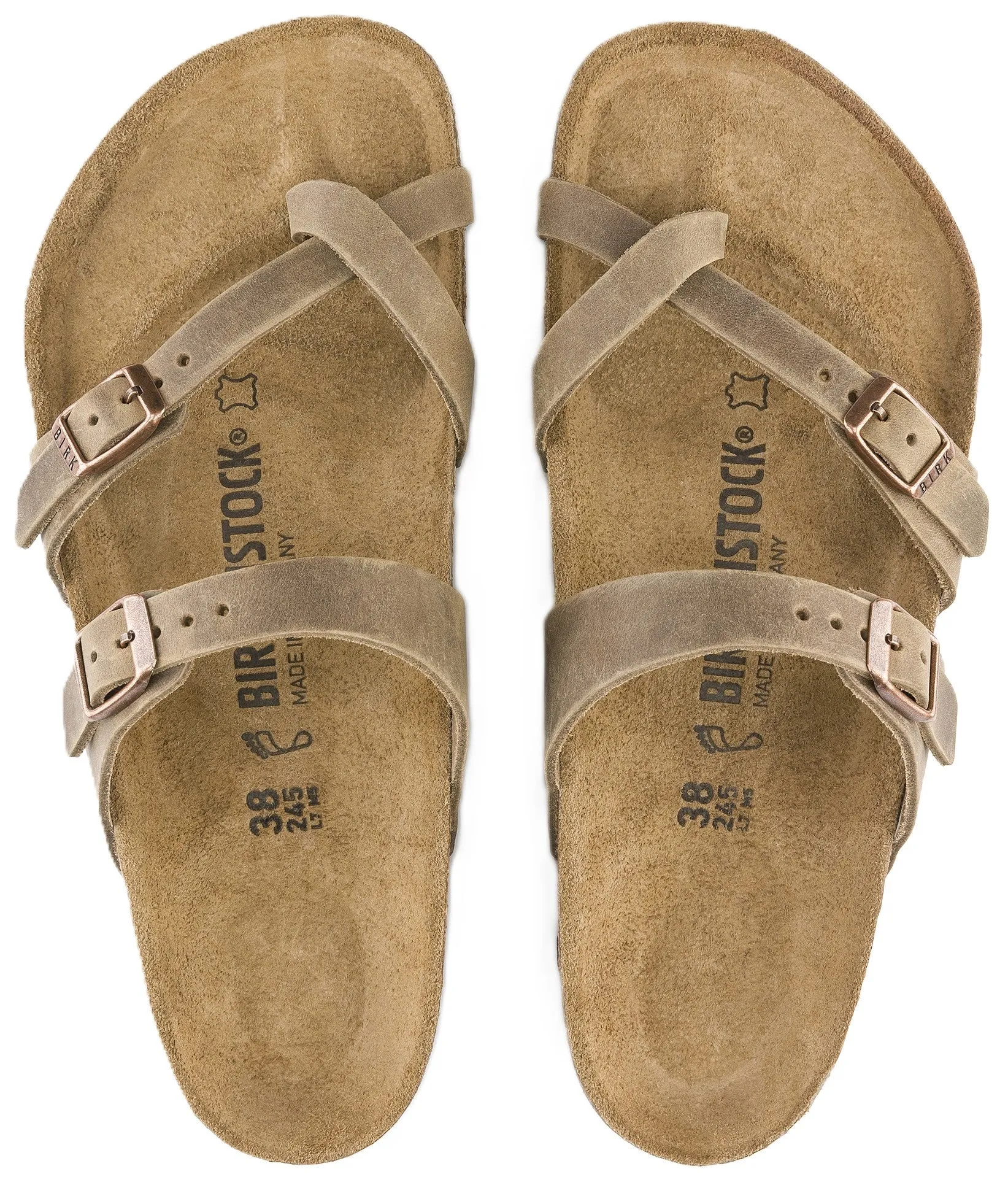 Birkenstock Mayari Sandals - Tobacco Brown Oiled Leather | Comfortable Cork Footbed