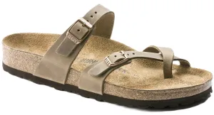 Birkenstock Mayari Sandals - Tobacco Brown Oiled Leather | Comfortable Cork Footbed