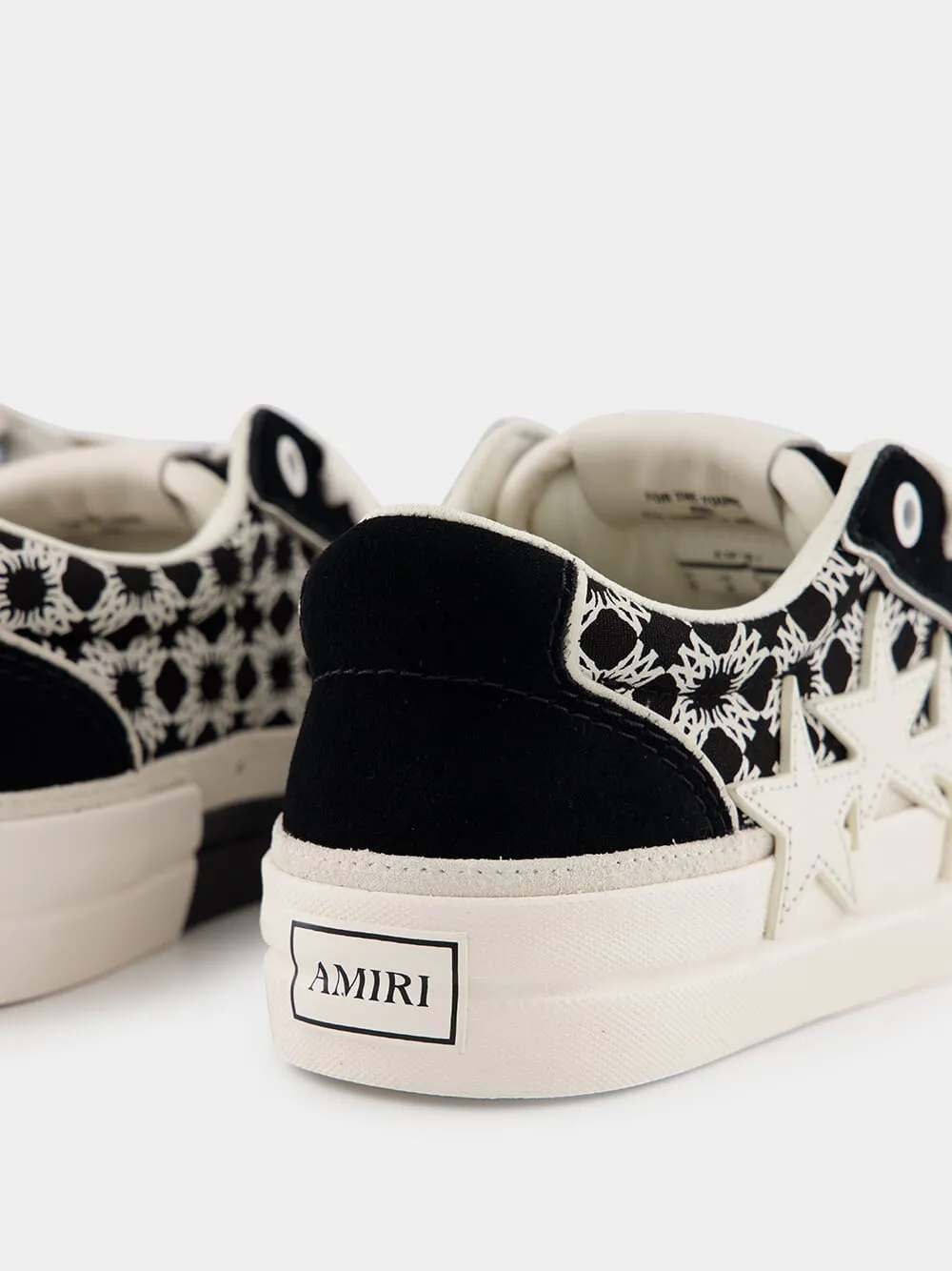Black Sunset Skate Cotton Leather Low-Top Sneakers