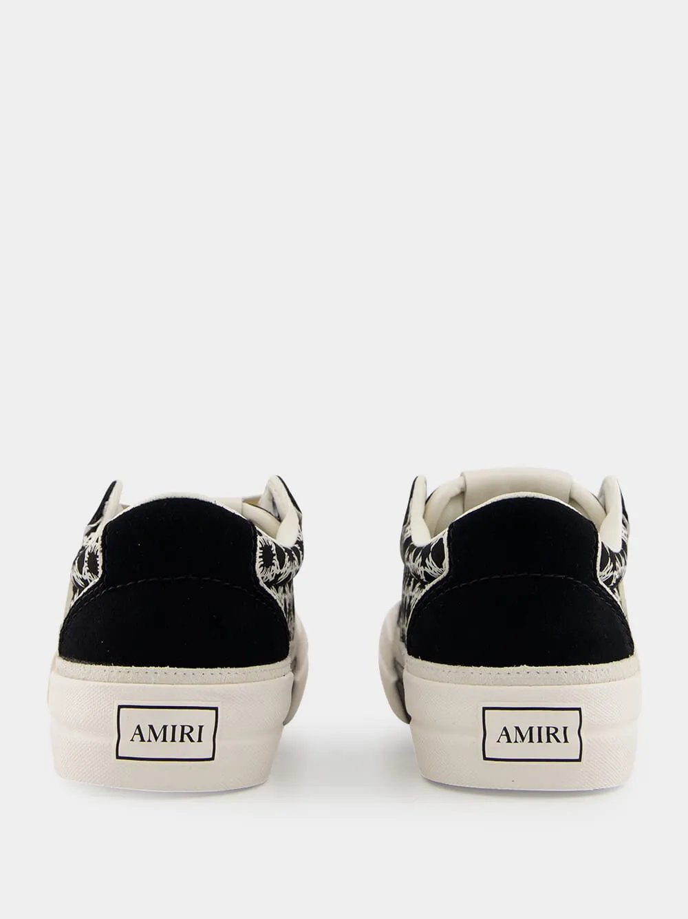 Black Sunset Skate Cotton Leather Low-Top Sneakers