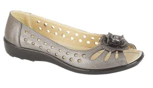Boulevard L515FS Womens Punched Open Toe Flower Casual