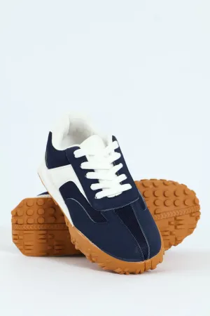 Boys Retro Sneaker - Navy