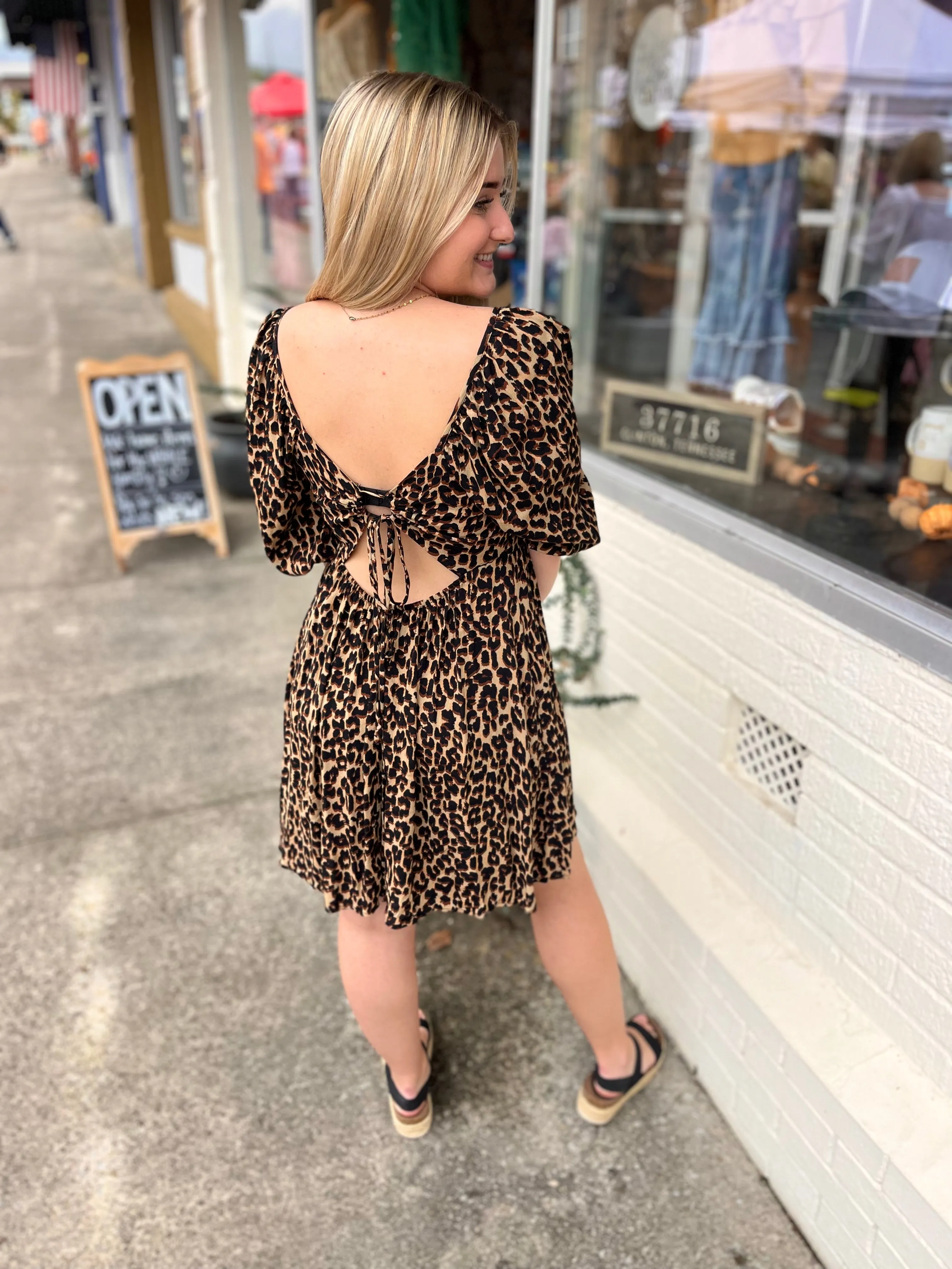 Cheetah Print Mini Dress