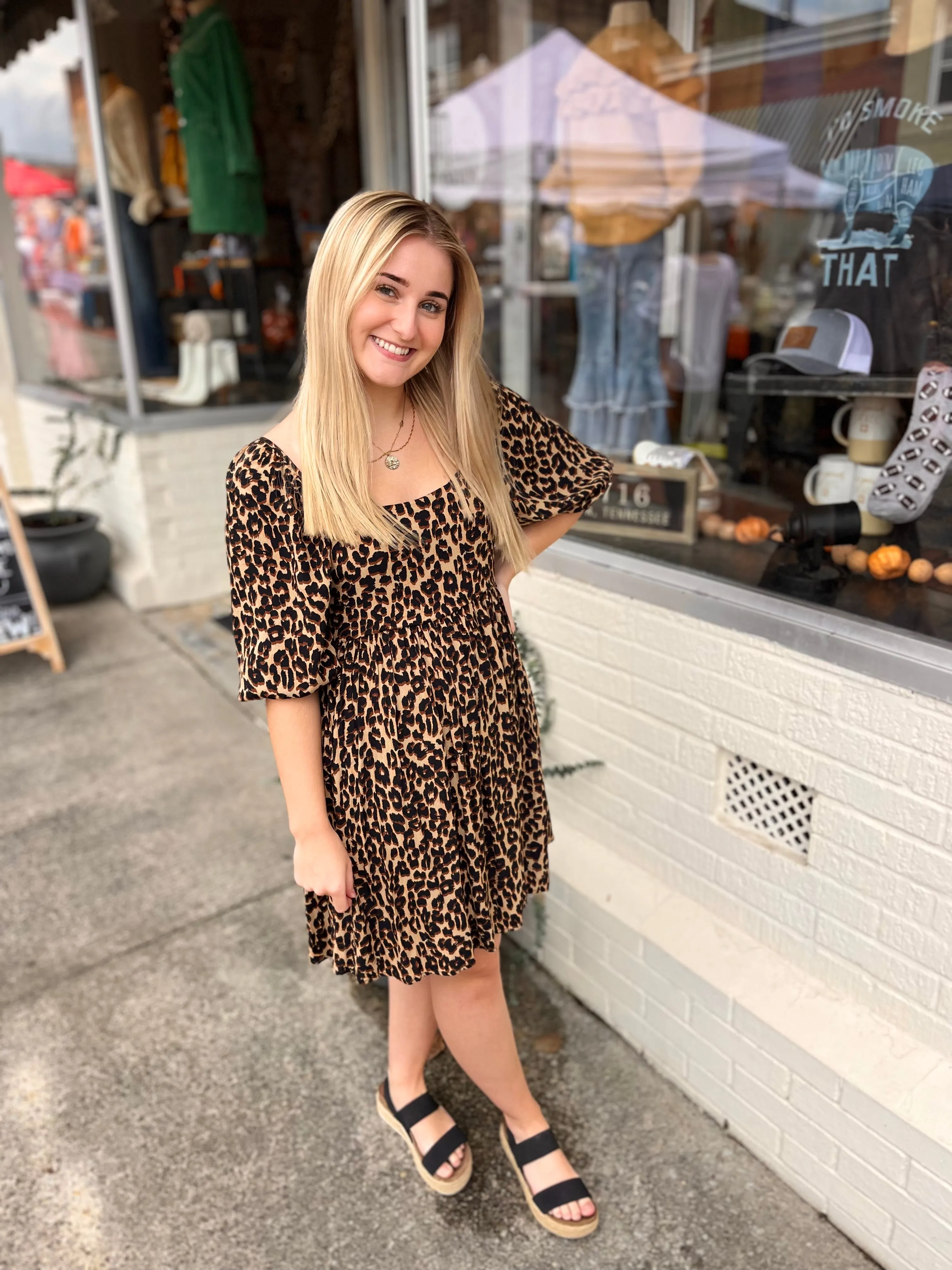 Cheetah Print Mini Dress