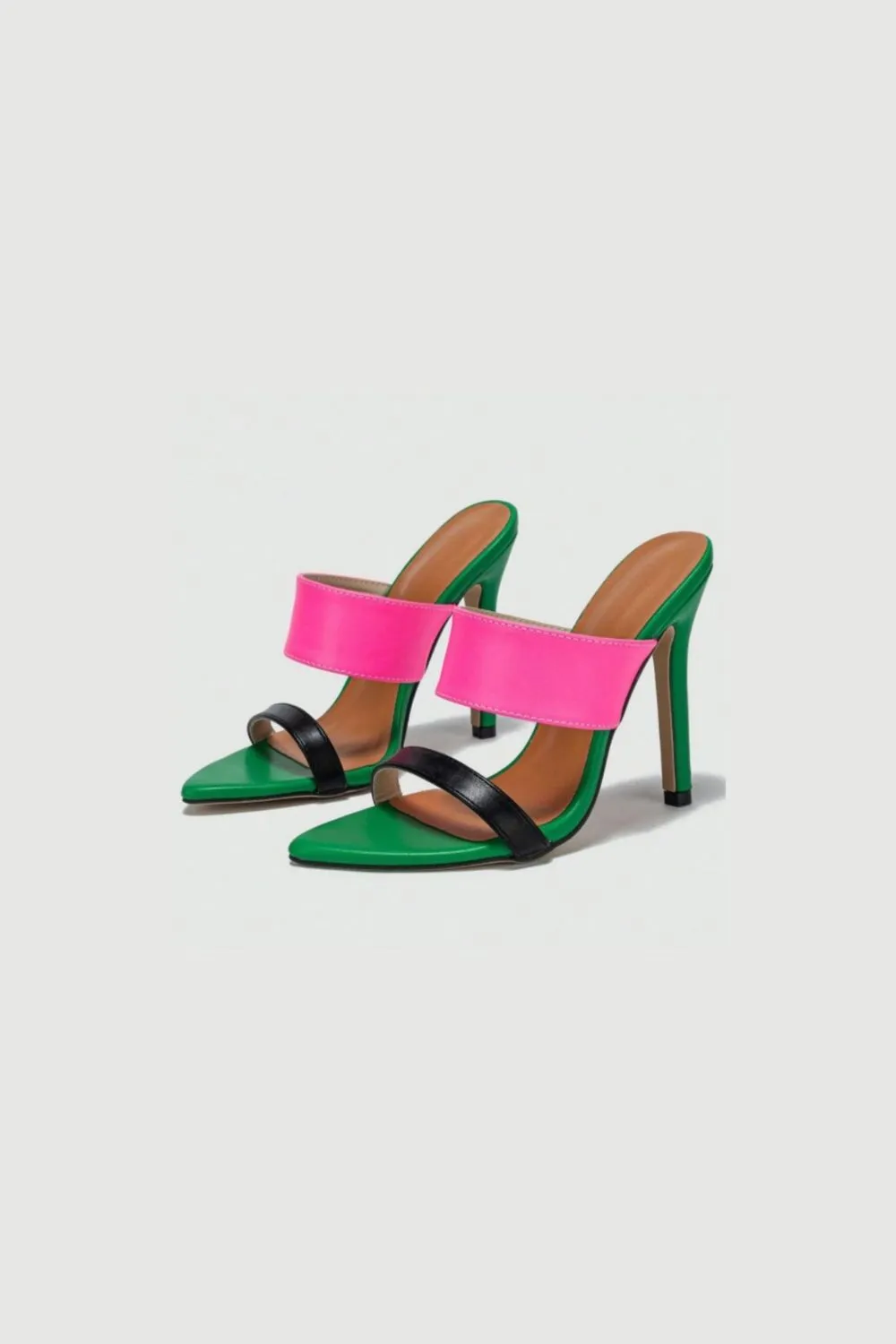 Contrast Open Toe Stiletto Sandals