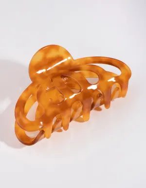 Cream Ceramic Swirl Five Hole Acetate Claw
