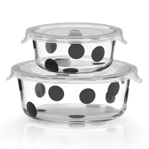 Deco Dot 2-Piece Round Food Storage Set