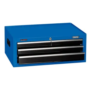 Draper 3 Drawer Mid-Box with Ball Bearing Slides - Blue - EX-D