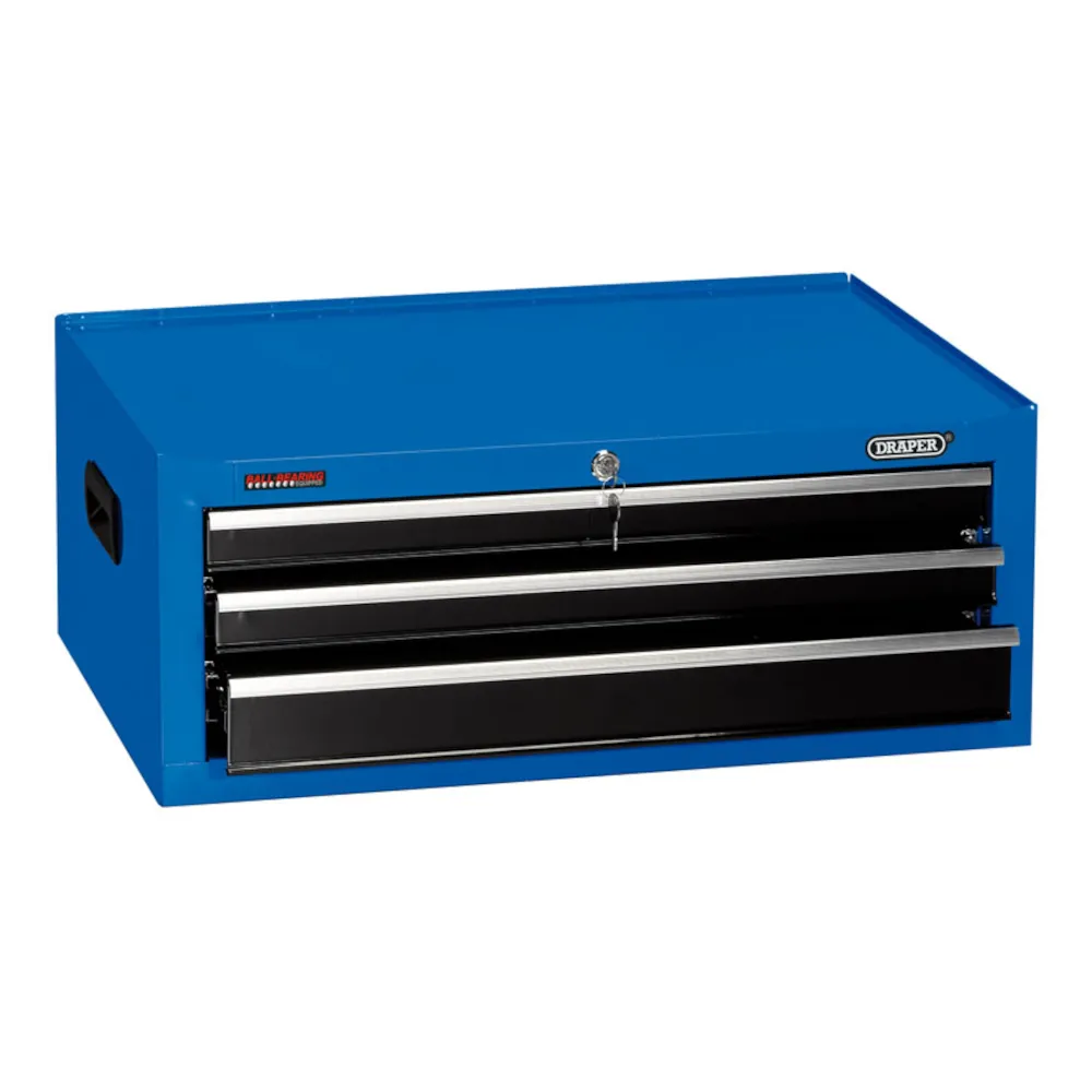 Draper 3 Drawer Mid-Box with Ball Bearing Slides - Blue - EX-D
