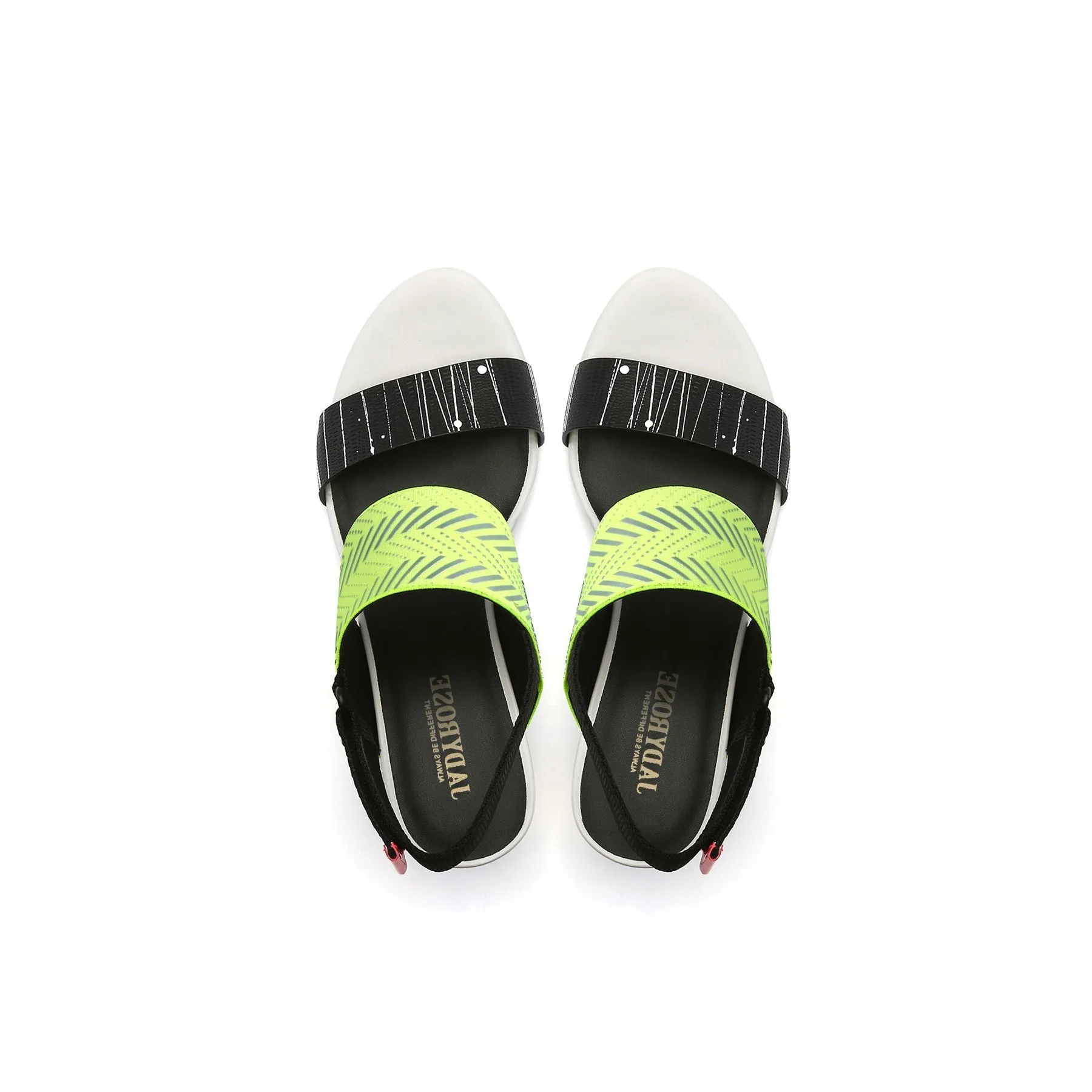 Dual-Strap Leather Slingback Sandal - Green