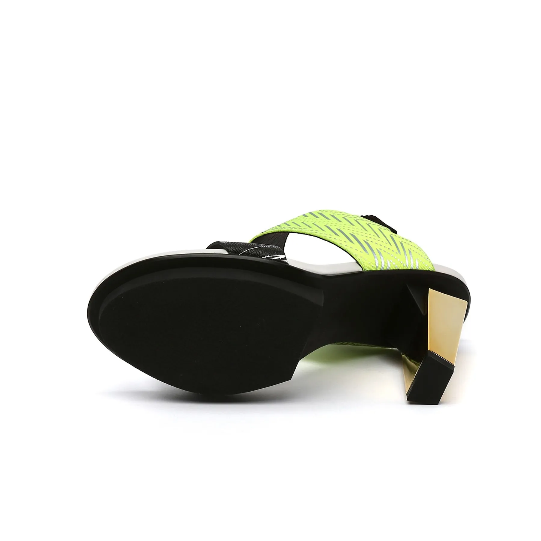 Dual-Strap Leather Slingback Sandal - Green