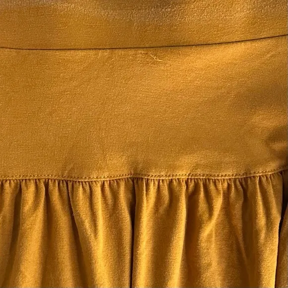 EILEEN FISHER L Fine Jersey Flare Skirt in Goldenrod • Yellow Gold Midi Length