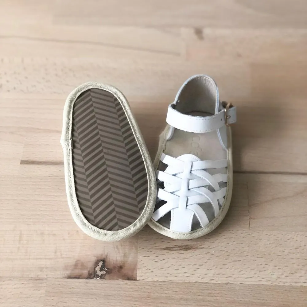 Eleanor Leather Sandal - White (Back in Stock)
