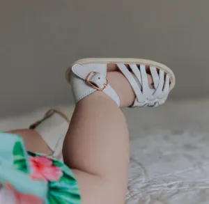 Eleanor Leather Sandal - White (Back in Stock)
