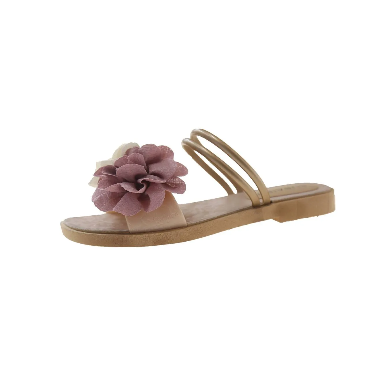 Elegant Floral Double-Strap Sandals